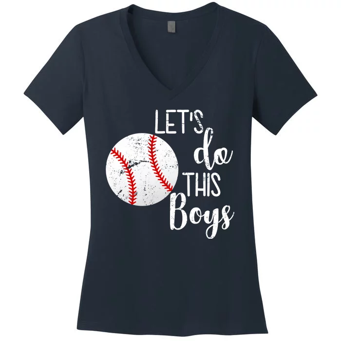 Let's Do This Boys Baseball Women's V-Neck T-Shirt