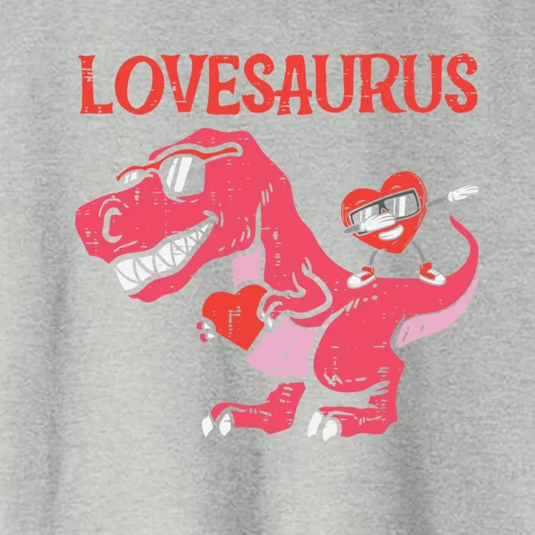 Lovesaurus Dino Trex Dab Heart Valentines Day Gift Women's Crop Top Tee