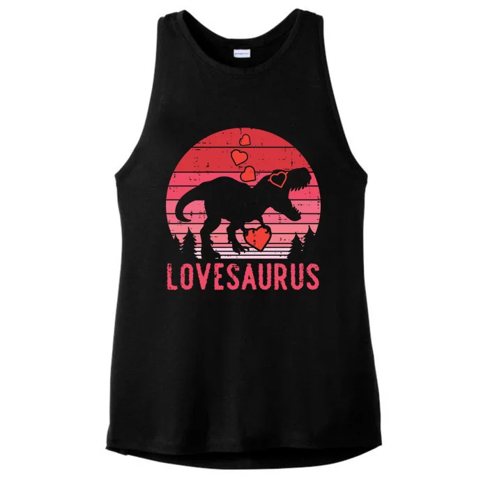 Lovesaurus Dino Trex Valentines Day Gift Ladies Tri-Blend Wicking Tank