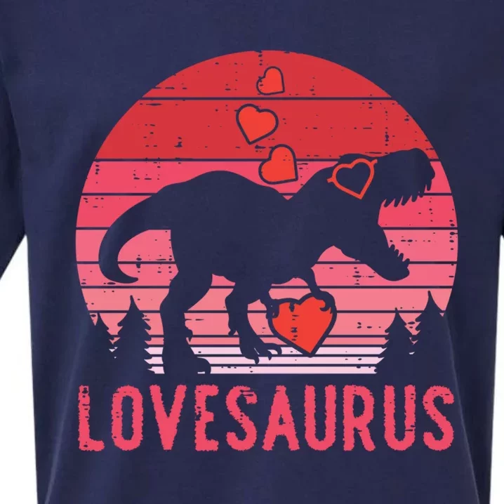 Lovesaurus Dino Trex Valentines Day Gift Sueded Cloud Jersey T-Shirt