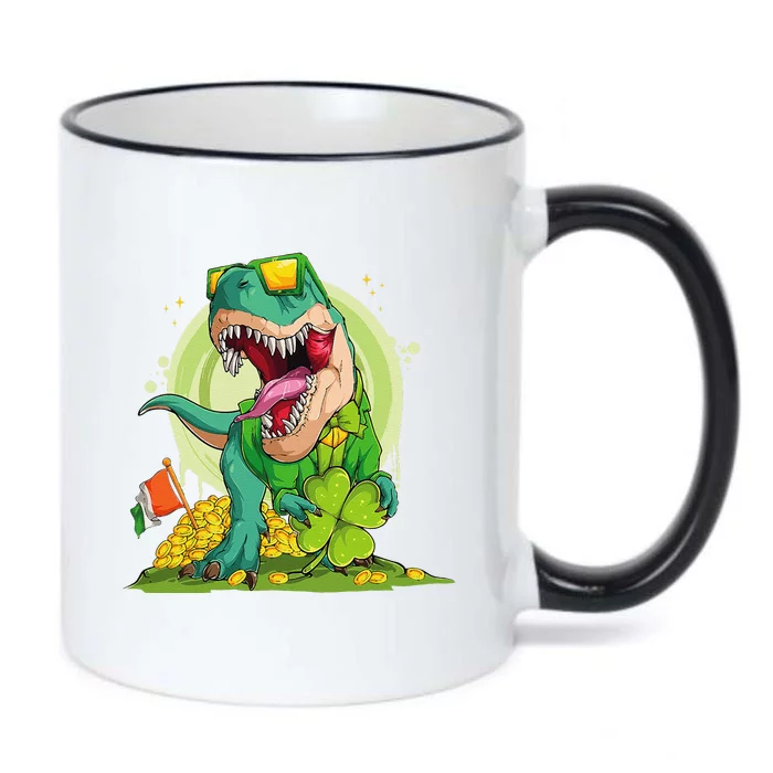 Lucky Dinosaur TRex Leprechaun Clover Irish Sunglasses Black Color Changing Mug