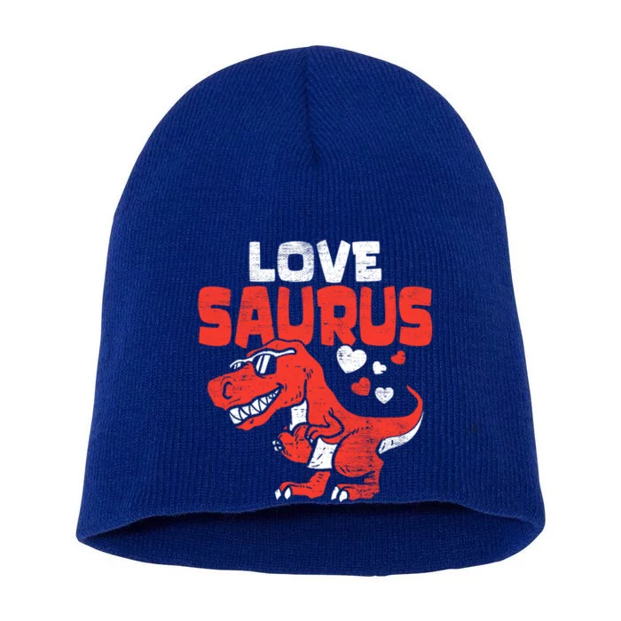 Lovesaurus Dinosaur T Rex Dino Cute Valentines Day Gift Short Acrylic Beanie