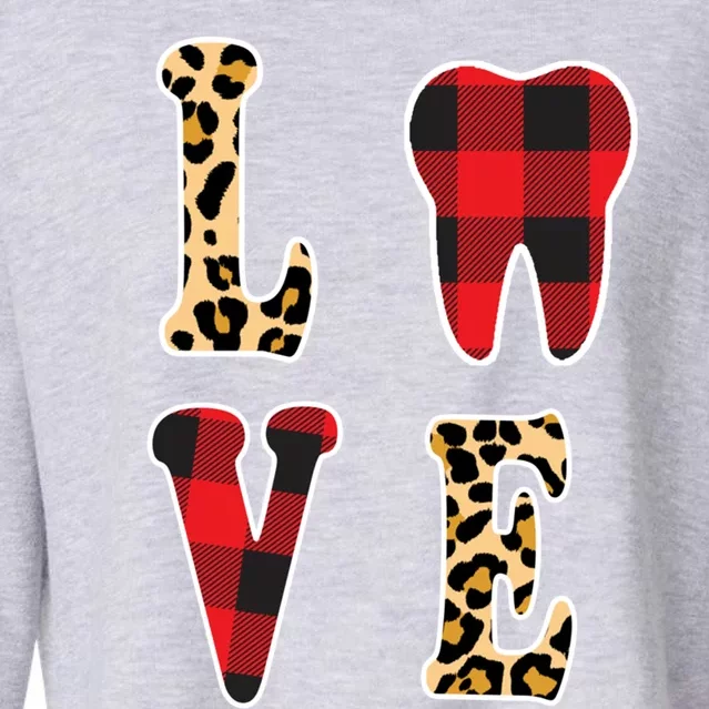 Love Dentist Teeth Dentist Valentines Day Dental Assistant Gift Cropped Pullover Crew