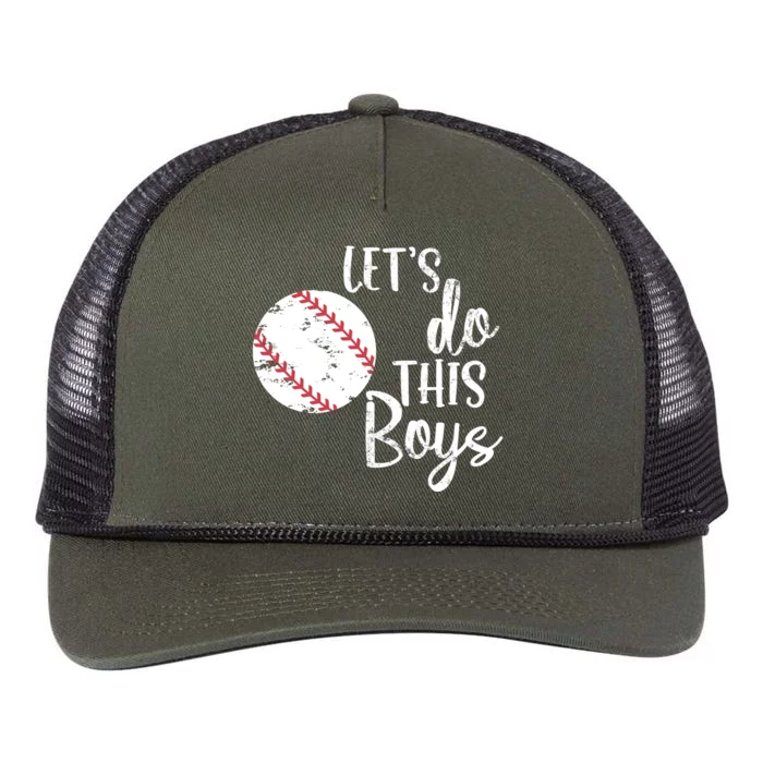 Lets Do This Boy Baseball Game Retro Rope Trucker Hat Cap