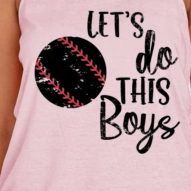 Lets Do This Boy Baseball Game Women's Knotted Racerback Tank