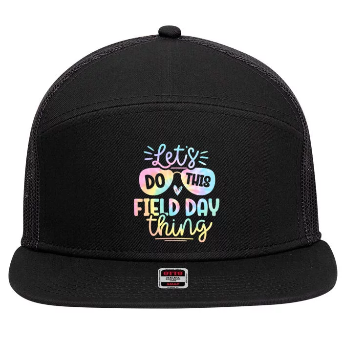 Lets Do This Field Day Thing Tie Dye 7 Panel Mesh Trucker Snapback Hat