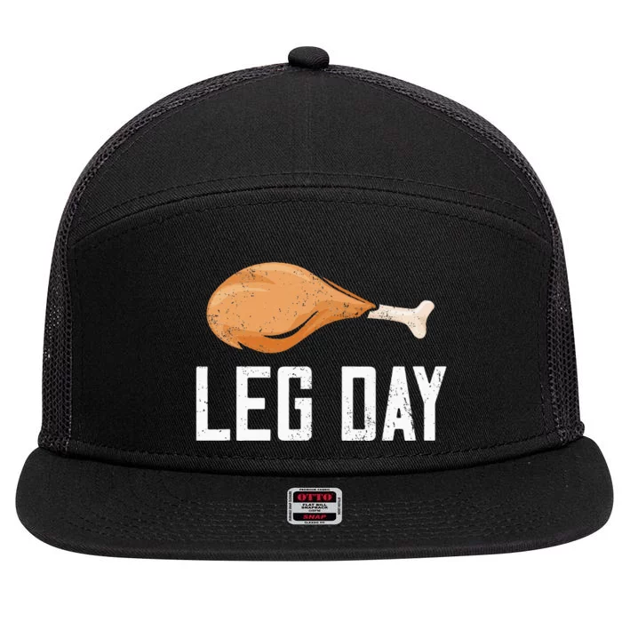 Leg Day Thanksgiving 7 Panel Mesh Trucker Snapback Hat