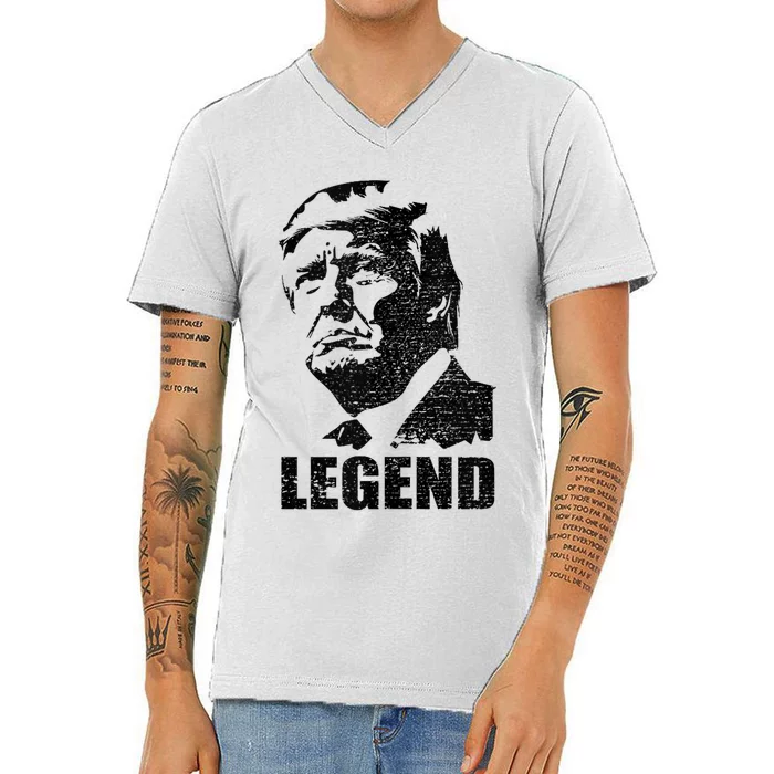 Legend Donald Trump 2024 Election Patriotic Political Humor V-Neck T-Shirt