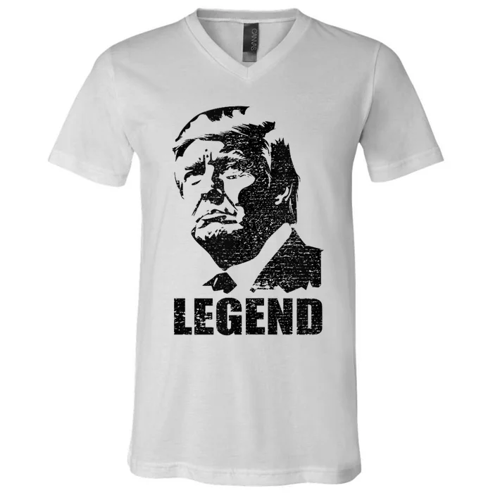 Legend Donald Trump 2024 Election Patriotic Political Humor V-Neck T-Shirt