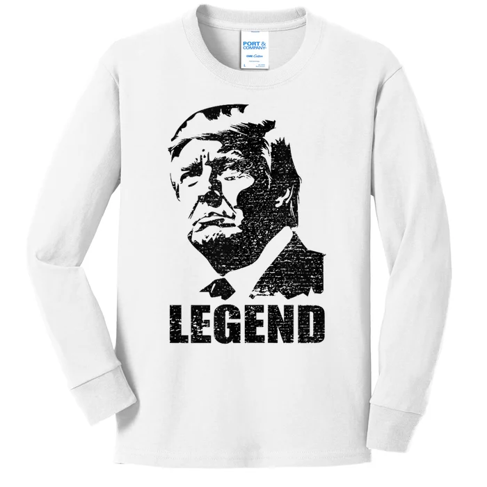 Legend Donald Trump 2024 Election Patriotic Political Humor Kids Long Sleeve Shirt