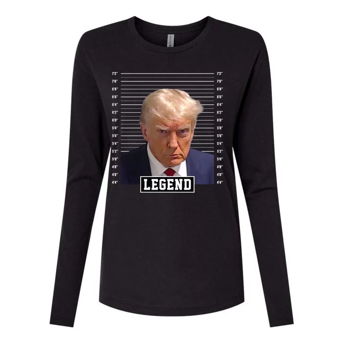 Legend Donald Trump Mugshot Pro Trump Womens Cotton Relaxed Long Sleeve T-Shirt