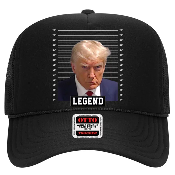 Legend Donald Trump Mugshot Pro Trump High Crown Mesh Trucker Hat