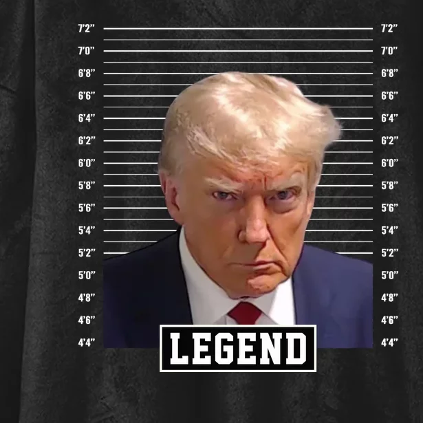 Legend Donald Trump Mugshot Pro Trump Hooded Wearable Blanket