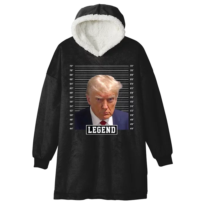 Legend Donald Trump Mugshot Pro Trump Hooded Wearable Blanket