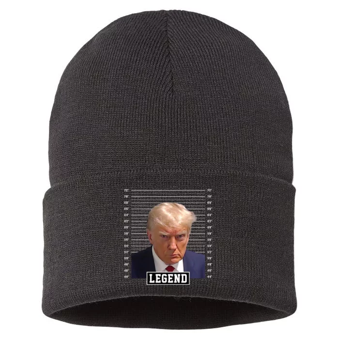 Legend Donald Trump Mugshot Pro Trump Sustainable Knit Beanie