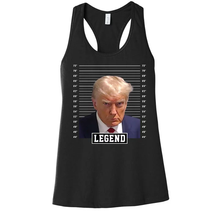 Legend Donald Trump Mugshot Pro Trump Women's Racerback Tank