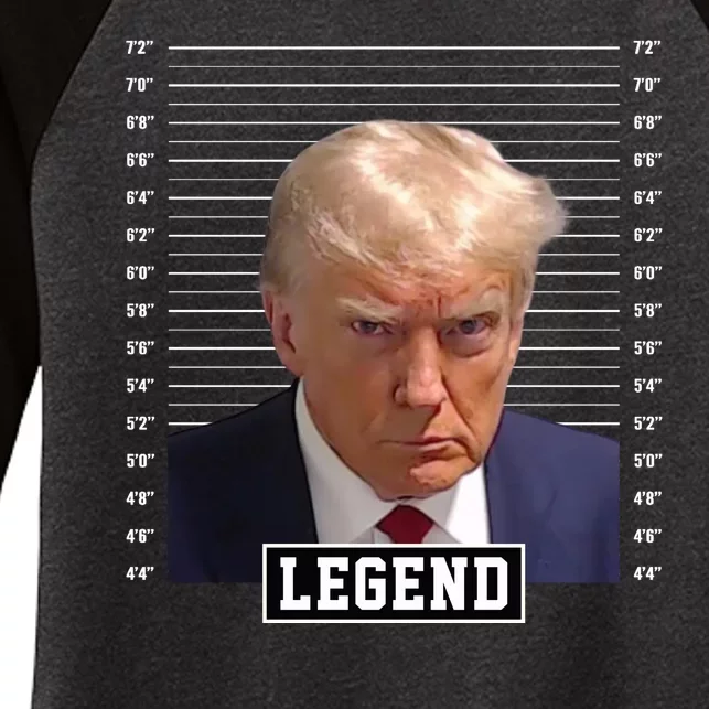 Legend Donald Trump Mugshot Pro Trump Women's Tri-Blend 3/4-Sleeve Raglan Shirt