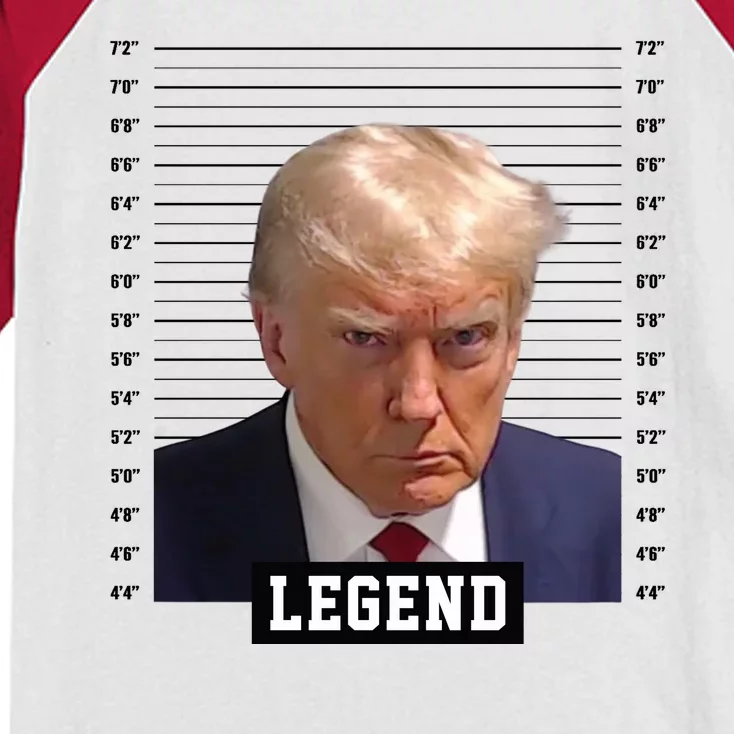 Legend Donald Trump Mugshot Pro Trump Kids Colorblock Raglan Jersey