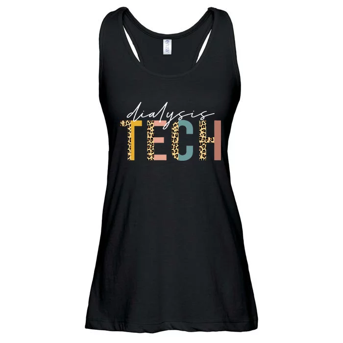 leopard Dialysis Tech Dialysis Technician Appreciation Ladies Essential Flowy Tank