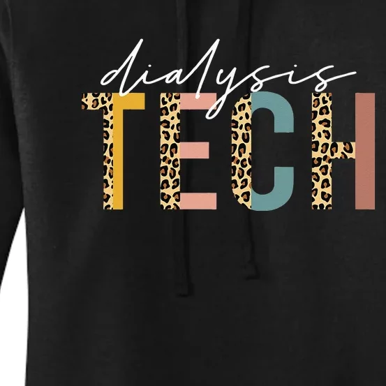 leopard Dialysis Tech Dialysis Technician Appreciation Women's Pullover Hoodie