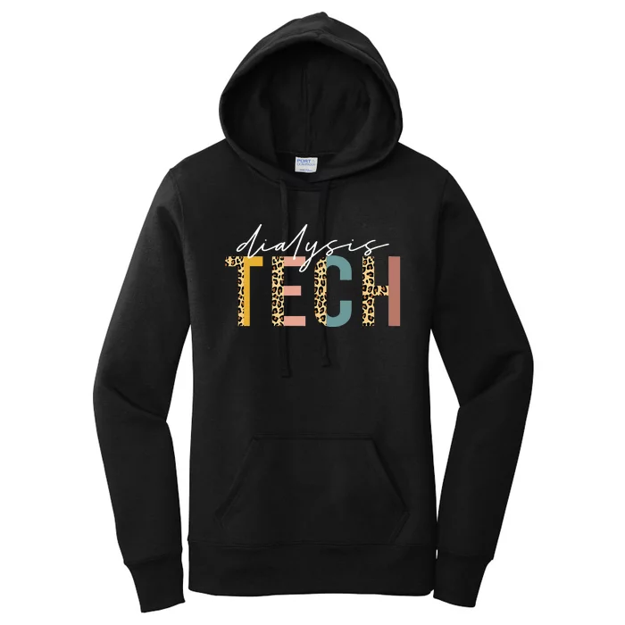 leopard Dialysis Tech Dialysis Technician Appreciation Women's Pullover Hoodie