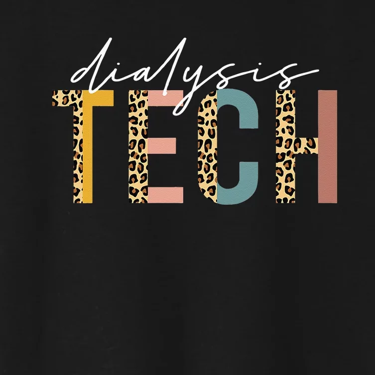 leopard Dialysis Tech Dialysis Technician Appreciation Women's Crop Top Tee