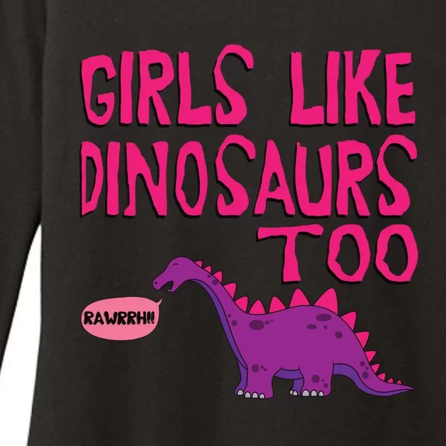 Like Dinosaurs Too Cute Womens CVC Long Sleeve Shirt