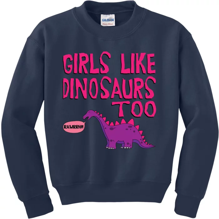 Like Dinosaurs Too Cute Kids Sweatshirt