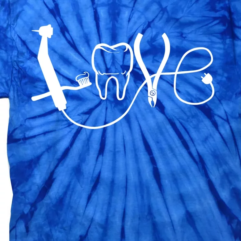 Love Dentist Tooth Doctor Dentistry Dentist's Assistant Gift Tie-Dye T-Shirt