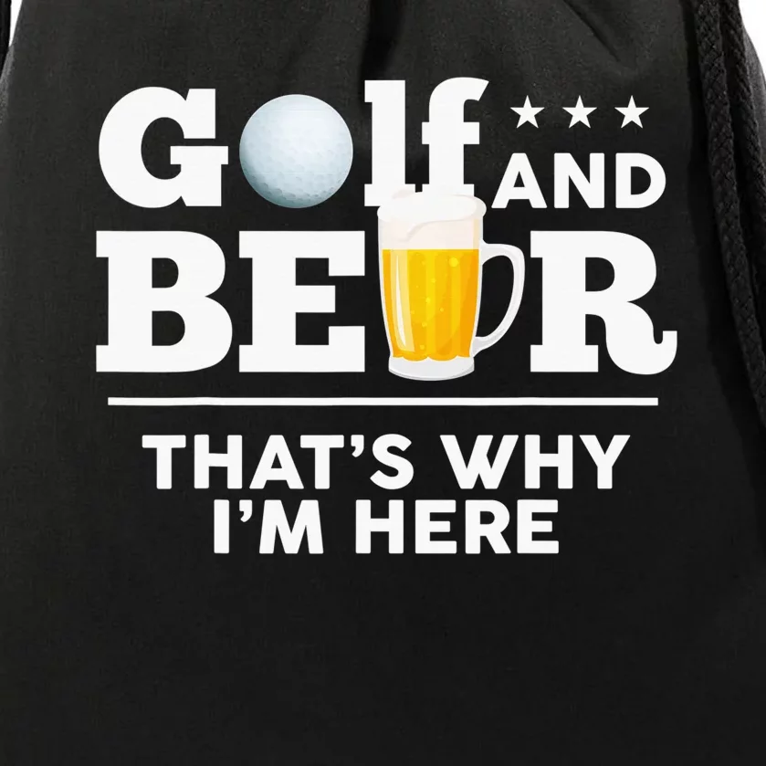 Let's Drive The Golf Cart Golf And Beer Drinking Sport Drawstring Bag