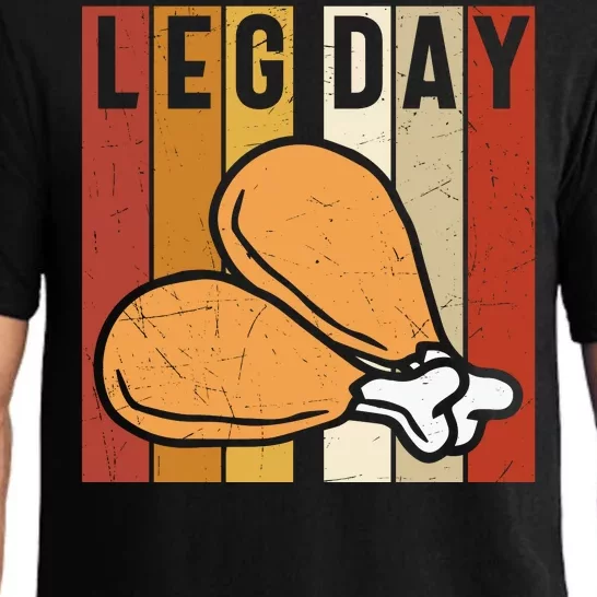 Leg Day Turkey Drop Funny Thanksgiving Pajama Set