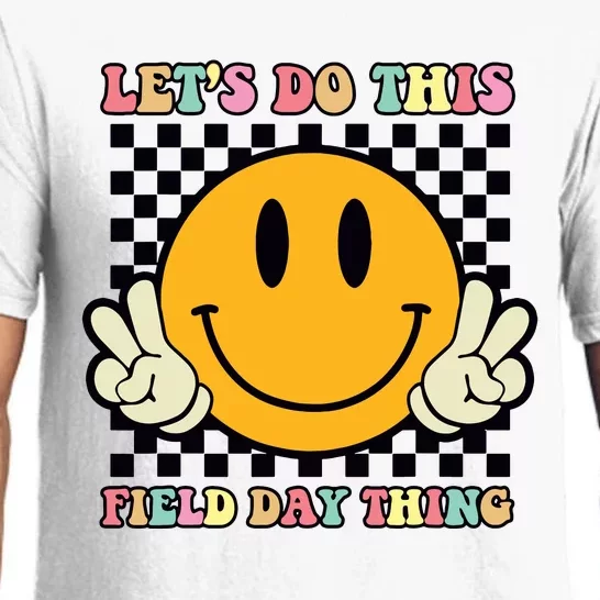 Lets Do This Field Day Thing Retro Groovy Hippie Smile Face Pajama Set