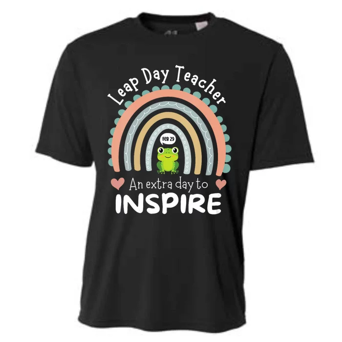 Leap Day Teacher Teaching Feb February 29th Educator Cooling Performance Crew T-Shirt