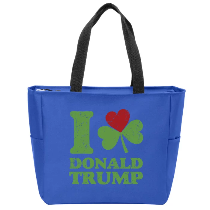 Love Donald Trump Saint Patricks Day Gift Zip Tote Bag