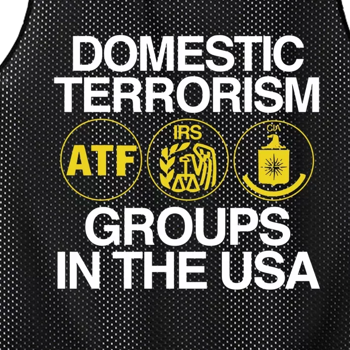 Limited Domestic Terrorism Atf Irs Cia Groups In The Usa Mesh Reversible Basketball Jersey Tank