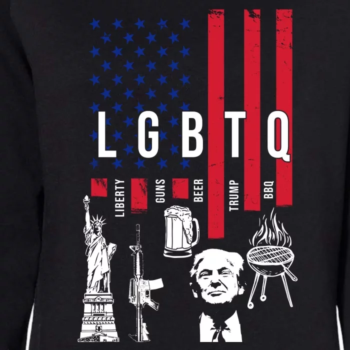 LGBTQ Donald Trump American Flag Womens California Wash Sweatshirt