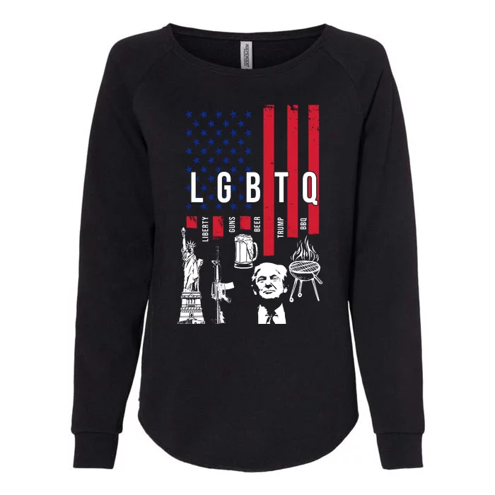 LGBTQ Donald Trump American Flag Womens California Wash Sweatshirt