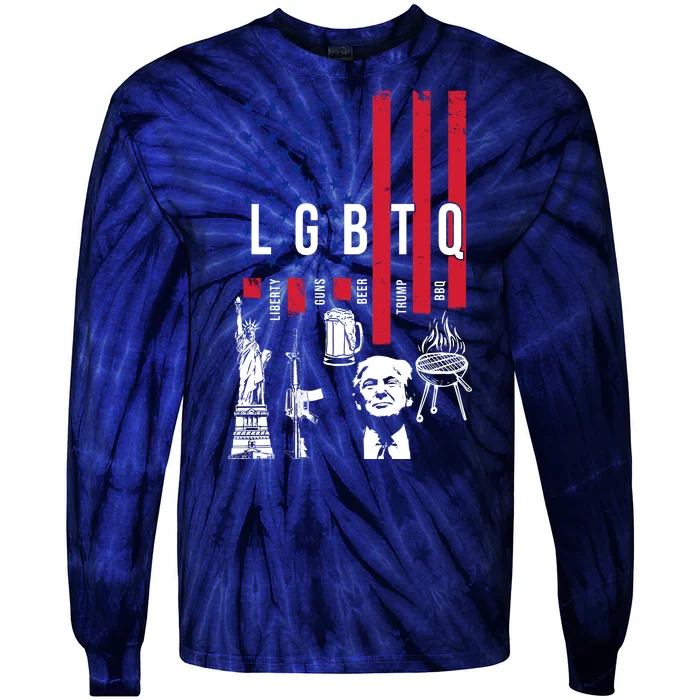 LGBTQ Donald Trump American Flag Tie-Dye Long Sleeve Shirt