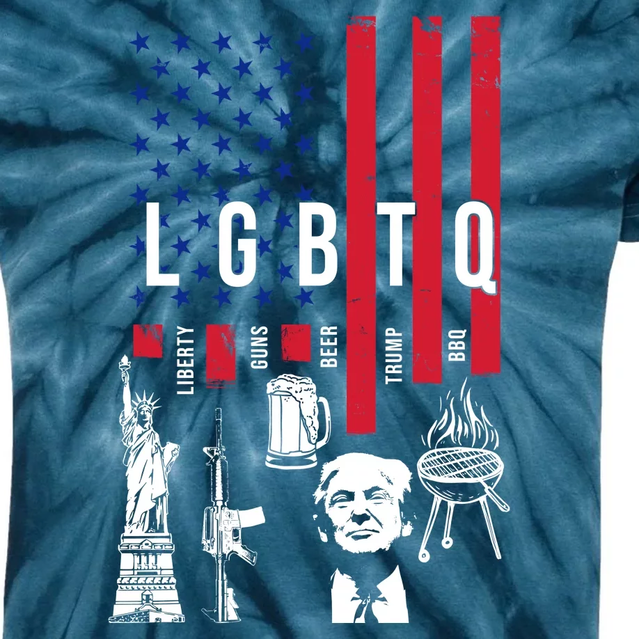 LGBTQ Donald Trump American Flag Kids Tie-Dye T-Shirt