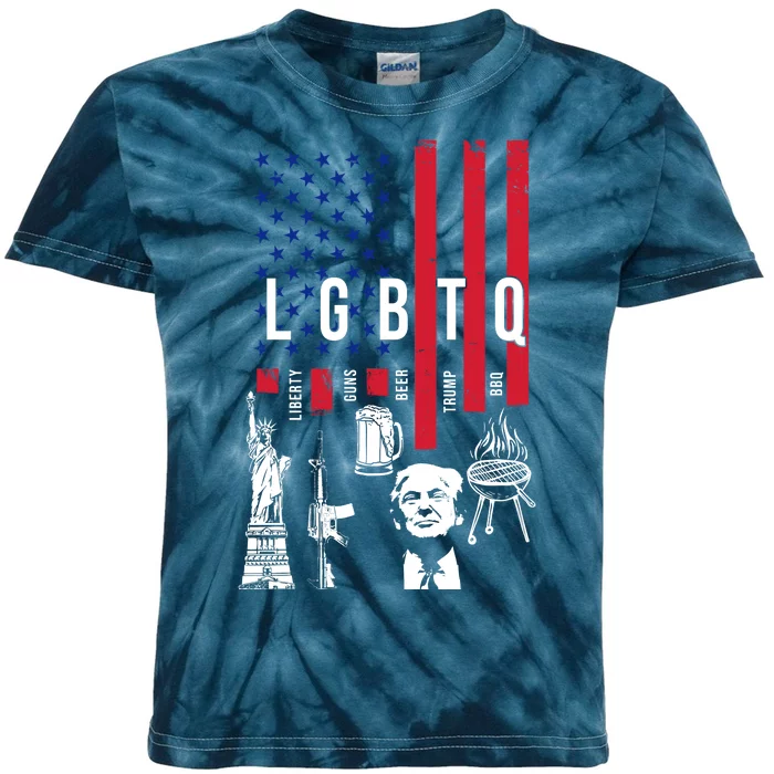 LGBTQ Donald Trump American Flag Kids Tie-Dye T-Shirt