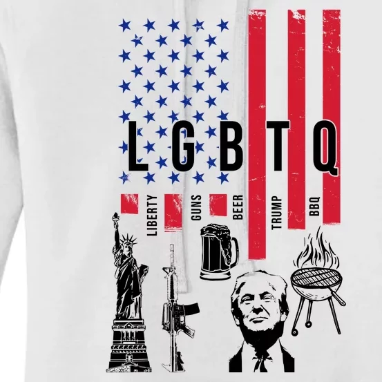 LGBTQ Donald Trump American Flag Women's Pullover Hoodie