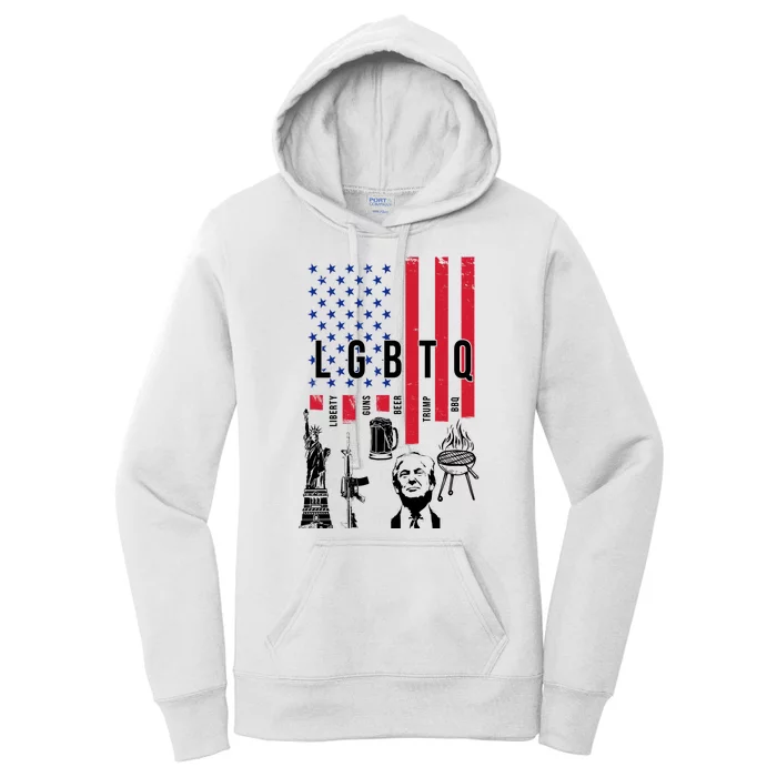 LGBTQ Donald Trump American Flag Women's Pullover Hoodie