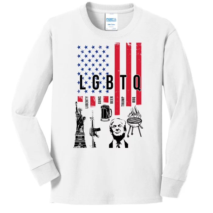 LGBTQ Donald Trump American Flag Kids Long Sleeve Shirt