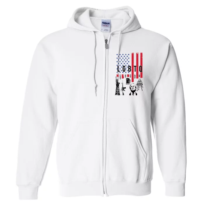 LGBTQ Donald Trump American Flag Full Zip Hoodie