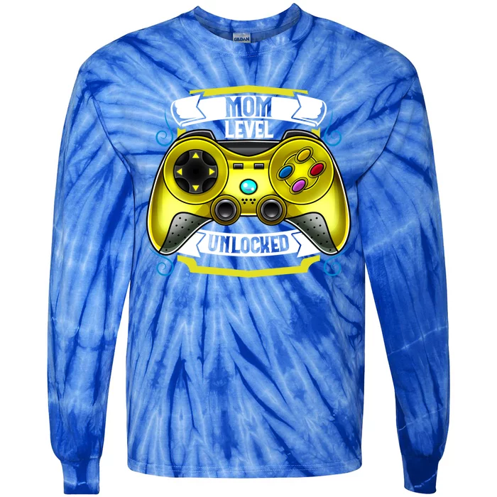 Level Dad Unlocked Gift Tie-Dye Long Sleeve Shirt