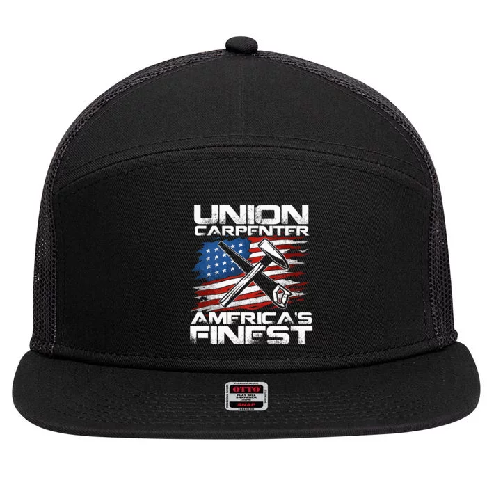 Labor Day Union Carpenter America's Finest 7 Panel Mesh Trucker Snapback Hat