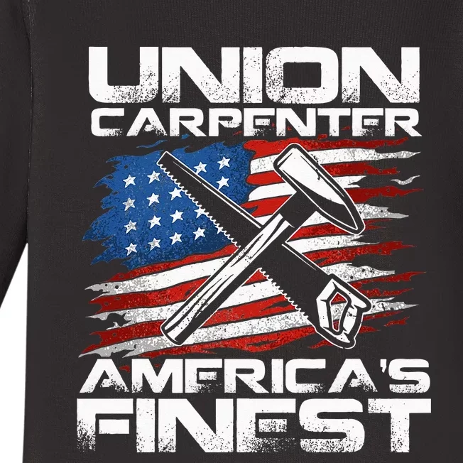 Labor Day Union Carpenter America's Finest Baby Long Sleeve Bodysuit