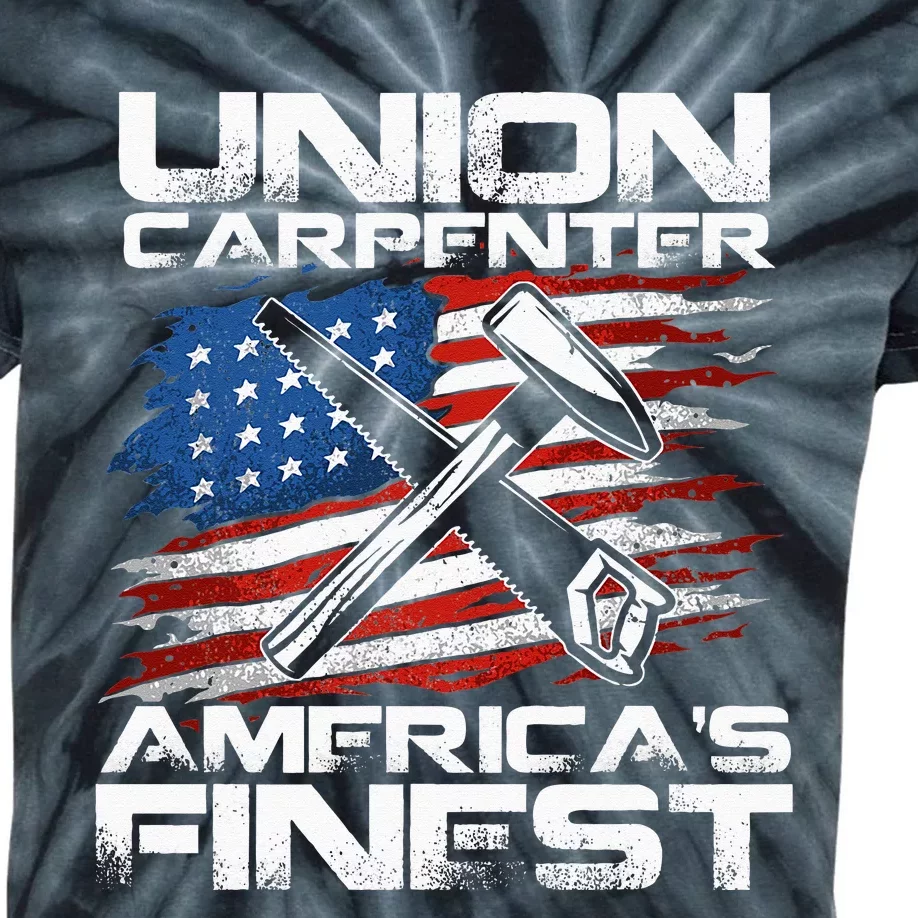 Labor Day Union Carpenter America's Finest Kids Tie-Dye T-Shirt