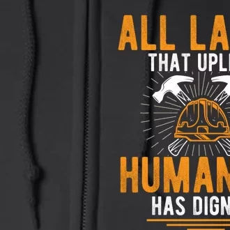 Labor Day Uplift Humanity Graphic Full Zip Hoodie