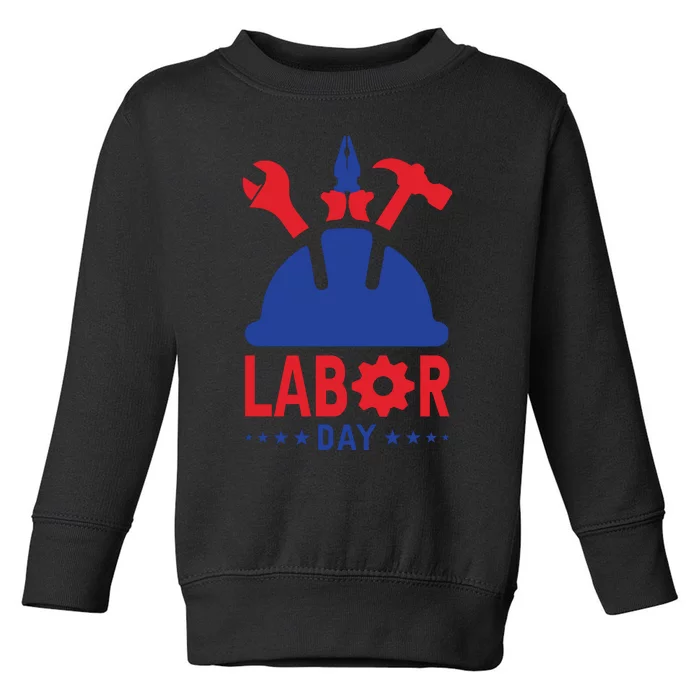 Labor Day Usa Worker Celebration Graphic Toddler Sweatshirt